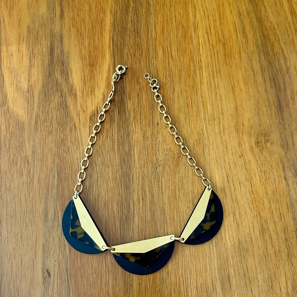Madewell leopard print gold necklace